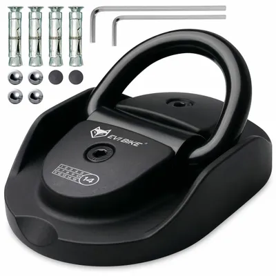 Produktbild von Wandanker Bodenanker für Fahrrad & Motorrad Diebstahlsicherung, 14mm Stahlöse inkl. Montageset, EVI BIKE LockPoint