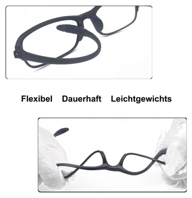 Imagen del producto de Gafas de lectura con montura flexible, filtro de luz azul, graduación de +1,75 dioptrías, ideales para trabajar con pantallas