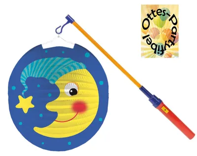 Produktbild von Laternenset Ballonlaterne Lampion Mond + LED Laternenstab Leuchtstab