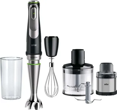 Image de Braun | MQ9138XI MultiQuick 9 | 1200 W | Mixeur plongeant | Nombre de vitesses 3 | Hachoir | Broyeur à glace | Noir/Acier inoxydable