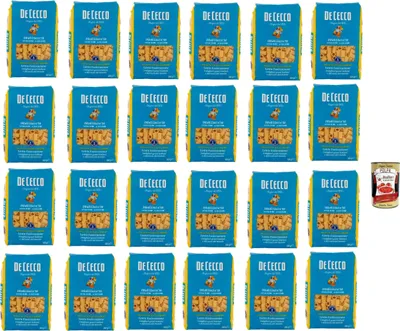Produktbild von De Cecco Ditali Lisci N°58, 100% Italienisch Pasta Nudeln 24x 500g + Italian Gourmet Polpa 400g