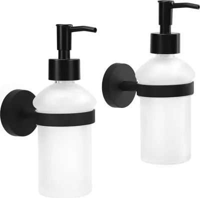 Image de Distributeur de savon mural en acier inoxydable 304, 200ml, noir