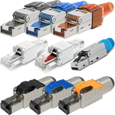 Produktbild von Netzwerk Stecker RJ45 CAT8 CAT8.1 CAT7 CAT6A CAT6 Netzwerkstecker WerkzeuglosStückzahl:2 Stück;Auswahl:Stecker CAT6A
