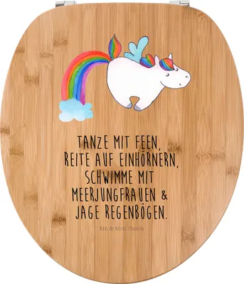 Produktbild von Mr. & Mrs. Panda Klobrille Einhorn Fliegendes Pferd - Transparent - Geschenk, Erwachsenwerden, Regenbogen, Klo-Deckel, Spielen, Klodeckel, Deko, Glitzer, WC Sitz, Unicorn