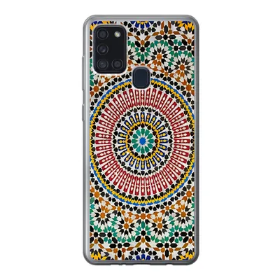 Produktbild von MuchoWow® Handyhülle Schutzhülle Hülle für Samsung Galaxy A21s Ansicht eines marokkanischen Mosaiks von oben Silikon Softcase Handy Hülle - Hartschale