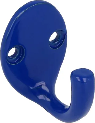 Produktbild von tecuro Handtuchhaken 1-fach, Messing blau (RAL 5002)