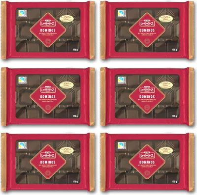 Obrázek produktu pro Lambertz Dominos v hořké čokoládě 175g balení po 6 kusech
