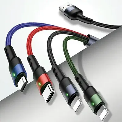 Image de Usams Kabel Pleciony U26 4W1 1.2M 2Afast Charge (2Xlightning/Microusb/Usb-C) Sj317Usb01 (Us-Sj317)