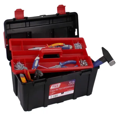 Produktbild von Tayg 130007 Werkzeugkasten aus Kunststoff Nr.30, schwarz, 445 x 235 x 230 mm