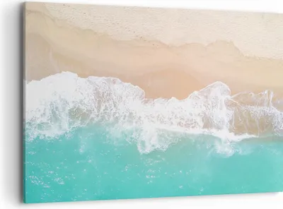 Produktbild von Bild auf Leinwand - Leinwandbild - Meer Welle Sand - 100x70cm - Wand Bild - Wanddeko - Wandbilder - Leinwanddruck - Bilder - Kunstdruck - Wanddekoration - Leinwand bilder - Wandkunst - AA100x70-3937