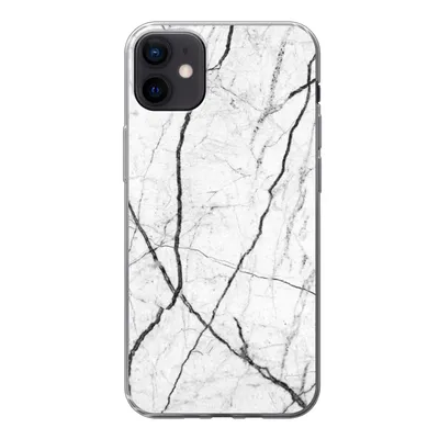 Produktbild von MuchoWow® Handyhülle Schutzhülle Hülle für iPhone 12 mini Marmor - Schwarz - Weiß Silikon Softcase Handy Hülle - Bild