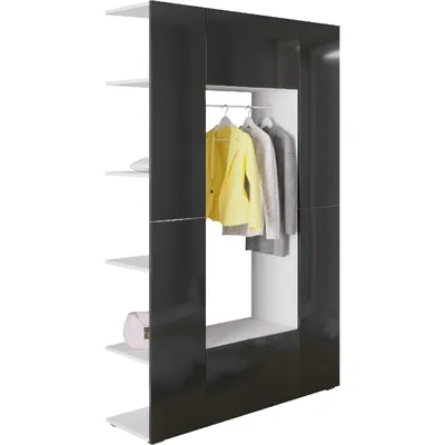 Obrázek produktu pro Předsíňová stěna CUBE bílá / černý lesk