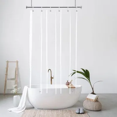 Obrázok produktu pre Priehľadná sprchová závesa, šírka 120 cm, vodotesná