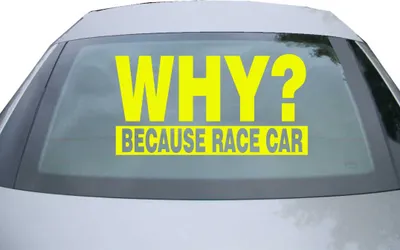 Produktbild von Indigos UG - Aufkleber Heckscheibe & Motorklappe DE2936 - neongelb - 600x314 mm - Why Because Race Car - Auto Scheiben Fenster Heckklappe Tuning Racing JDM - Die cut