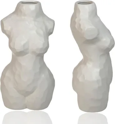 Produktbild von Weiße Dekovase in Form eines weiblichen Körpers – 30 cm