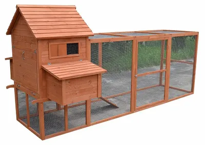 Productafbeelding van Kippenhok Met Ren - 310 X 150 X 150 Cm - Sparrenhout - Buiten