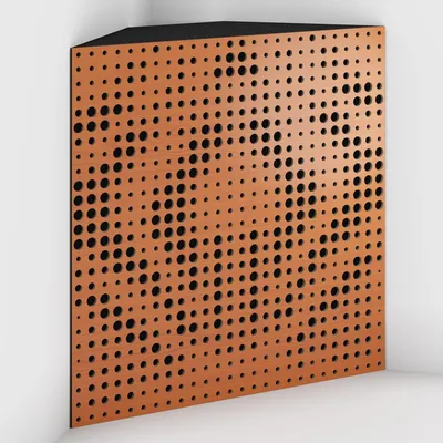 Productafbeelding van Set van 4 hoek bass traps Universe-F, 50x50x15 cm, kersenhout/zwart