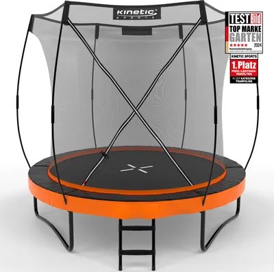 Produktbild von KINETIC SPORTS Trampolin Outdoor 'Ultimate Pro' Ø 244/305/366/427 cm – Gartentrampolin, Kindertrampolin mit Leiter, bis zu 160 kg