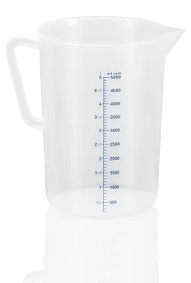 Produktbild von 12x Messbecher, Ø 19,6 cm, 5 ltr., mit 100 ml Skalierung, Polypropylen