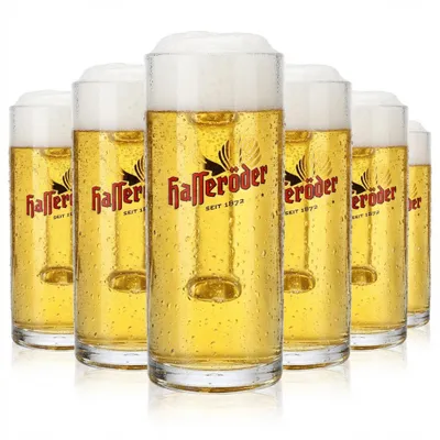 Produktbild von 6x Hasseröder Bierglas Bierseidel Gläser Humpen 0,3l Krug Reno
