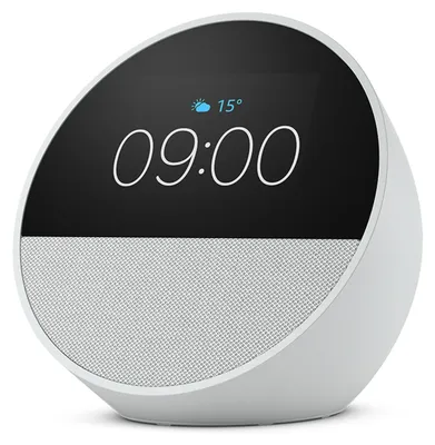 Produktbild von Amazon Echo Spot, Amazon Alexa, Sphärisch, Weiß, 7,19 cm (2.83"), 320 x 240 Pixel, MediaTek