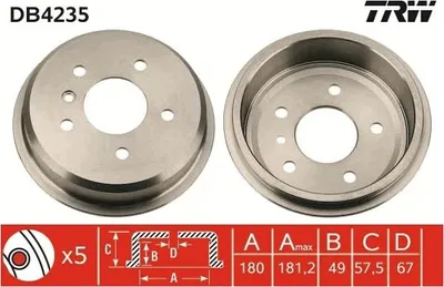 Produktbild von Trw Bremstrommel Hinterachse DB4235