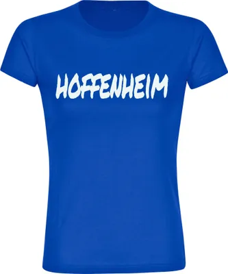 Produktbild von multifanshop Damen T-Shirt - Hoffenheim - Textmarker, blau, Größe XL