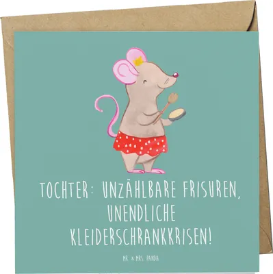 Produktbild von Mr. & Mrs. Panda Glückwunschkarte Tochter Mode - Meeresbrise - Geschenk, faltkarte, Freude, Grußkarte, Klappkarte, doppelkarte, Geburtstage, anlasskarte, Familienleben