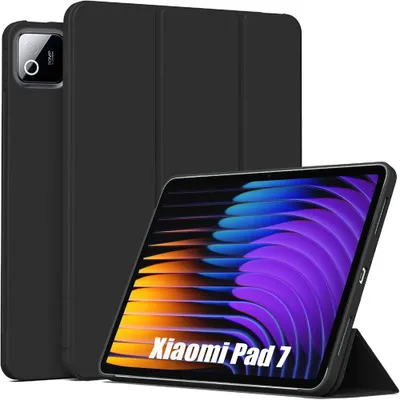 Image de Coque pour Xiaomi Pad 7 / 7 Pro 11,2 Pouces - Protection Antichoc avec Fonction Support - Noir
