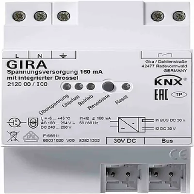 Produktbild von GIRA Spannungsversorgung 160 mA 212000 Drossel KNX REG