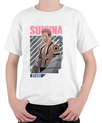 Obrázok produktu pre Sukuna Jujutsu Kaisen Otaku Anime Aesthetics Demon Gift Vintage Uni detské tričko, biele, 128