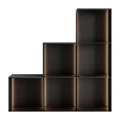 Produktbild von Metallregal QUADRO V mit LED Beleuchtung, Schwarz