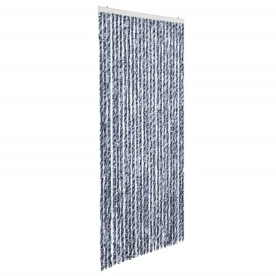 Produktbild von vidaXL Insektenschutz-Vorhang Blau Weiß Silbern 100x220cm Chenille