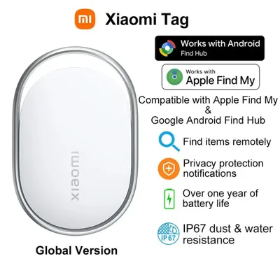 Immagine prodotto di Smart Tag - Localizzatore Bluetooth per chiavi - Localizzatore anti-smarrimento - Compatibile con Apple Trova il mio e Android - NFC e cicalino piezoelettrico - Bluetooth 5.4 - Batteria CR2032 sostituibile - Versione globale