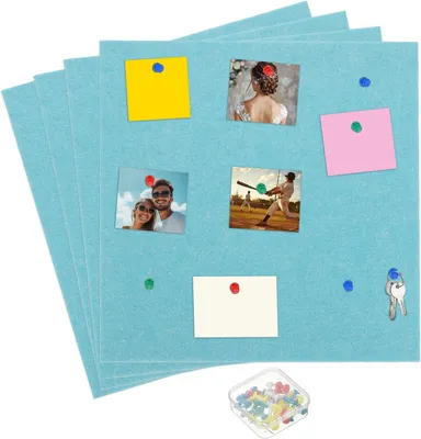 Productafbeelding van Prikbord 30,5x30,5 cm, 4 stuks, meerblauw, zelfklevend, voor kantoor