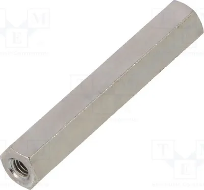 Immagine prodotto di 10 distanziatori filettati con filettatura interna M3 esagonale, lunghezza 35 mm, in ottone, dimensioni 115x35 mm