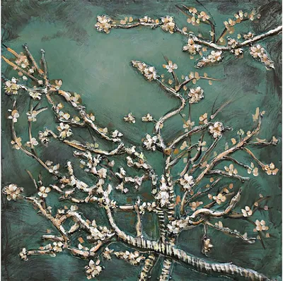 Produktbild von 3D-Metallbild - Motiv: Mandelblüte - 60 x 60cm