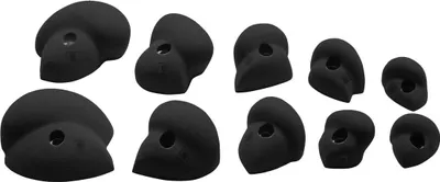 Set von 5 schwarzen Klettergriffen "holds" von Ocun; geeignet für Kletterwände.