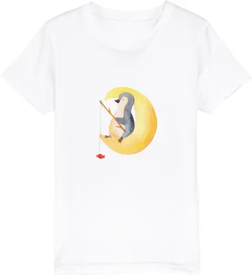 Produktbild von Mr. & Mrs. Panda Kleinkinder T-Shirt Pinguin Mond 7-8 Jahre (122/128) - Weiß - Geschenk, Teenager, Pinguine, Erschöpft, Jungen, Kindershirt, Süßigkeiten, Spruch, Angel