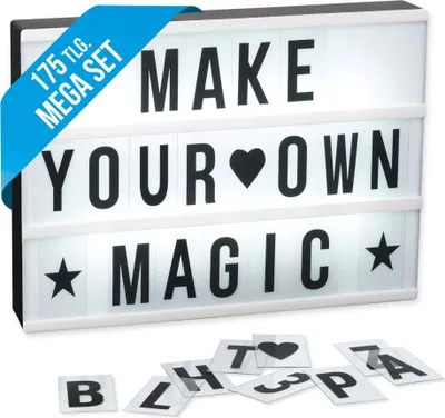 Produktbild von EASYmaxx LED Leuchtkasten 9V schwarz/weiß mit 173 Buchstaben & Symbole