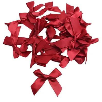 Image de Omgoods - 100 rubans en satin pour décorations, couleur rouge vin
