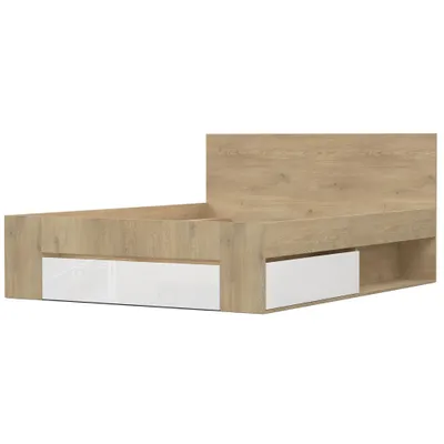 Produktbild von Bett Bettgestell Doppelbett 160x200 Cremona/Weiß Semigloss mit Lattenrost Loris 04