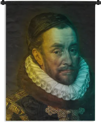 Produktbild von MuchoWow® Wandteppich Wandbehang Wilhelm von Oranien - Adriaen Thomasz - Mütze 120x160 cm Tapisserie Dekoration Wandtuch - Wohnzimmer - Moderne