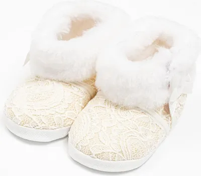 Produktbild von Baby Winter Spitze Booties New Baby 6-12 m beige, Gr. 6-12 m