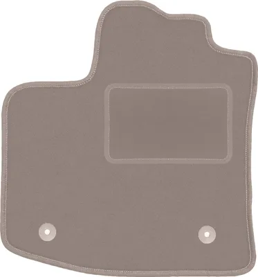 Produktbild von Fahrerfußmatte Velours beige passend für Dacia Dokker (2013-, Minivan) – mit Befestigungen – passgenau