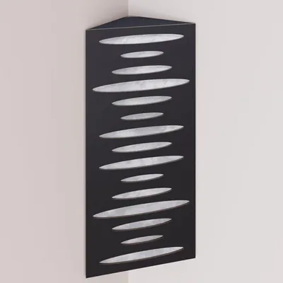 Obrázek produktu pro Balení po 2 kusech – Úzká akustická rohová basová past s sametovým potahem | 50 x 23 x 10 cm | Odraz – zvuková izolace | [PULSE – černá | bílá]