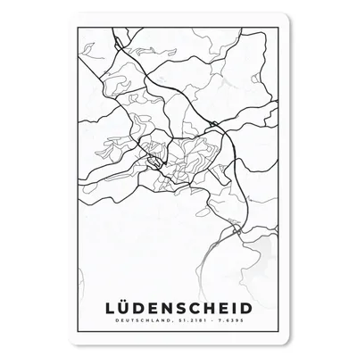 Produktbild von MuchoWow® Mauspad Mousepad Lüdenscheid - Karte - Stadtplan 40x60 cm - Mousepads - Maus Mat - Pad - Mausunterlage - Schreibtisch Accesoire