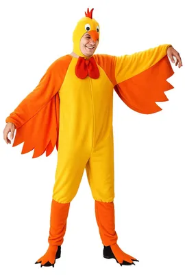 Produktbild von Foxxeo 10232 | Hühnerkostüm Erwachsene gelb Huhn Hahn für Herren Damen Herrenkostüm M - XXL, Größe:XXL