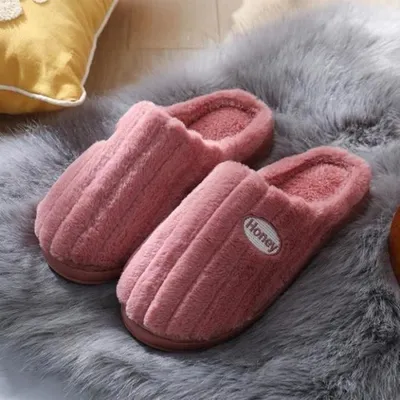 Produktbild von Hausschuh – Uni-Winterhausschuh – Warm, dick gefüttert, lässig, bequem, neues Design – Rosa