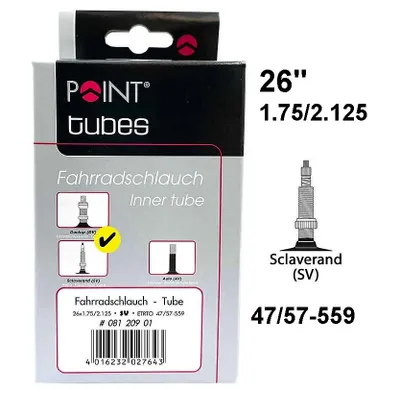 Produktbild von Point 26" Fahrradschlauch 26x1.75/2.125 - 47/57-559 - SV